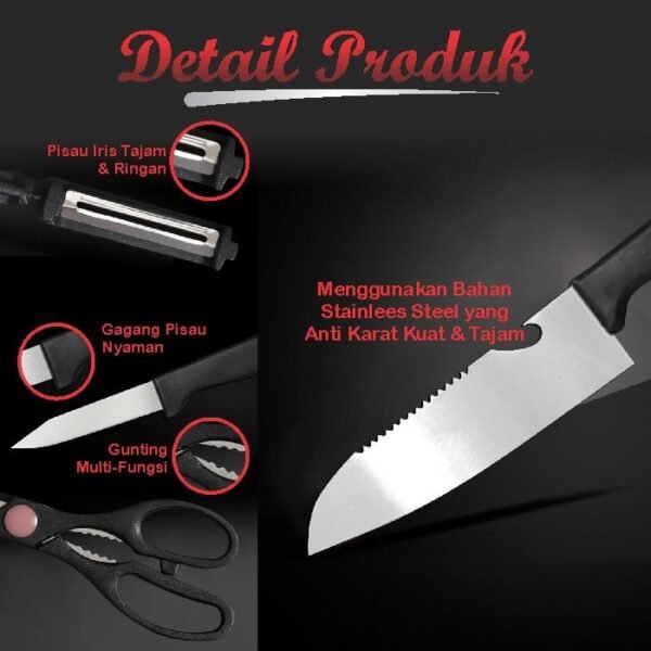 Kitchen Knife Set 4 in 1 Stainless Steel - Image 6